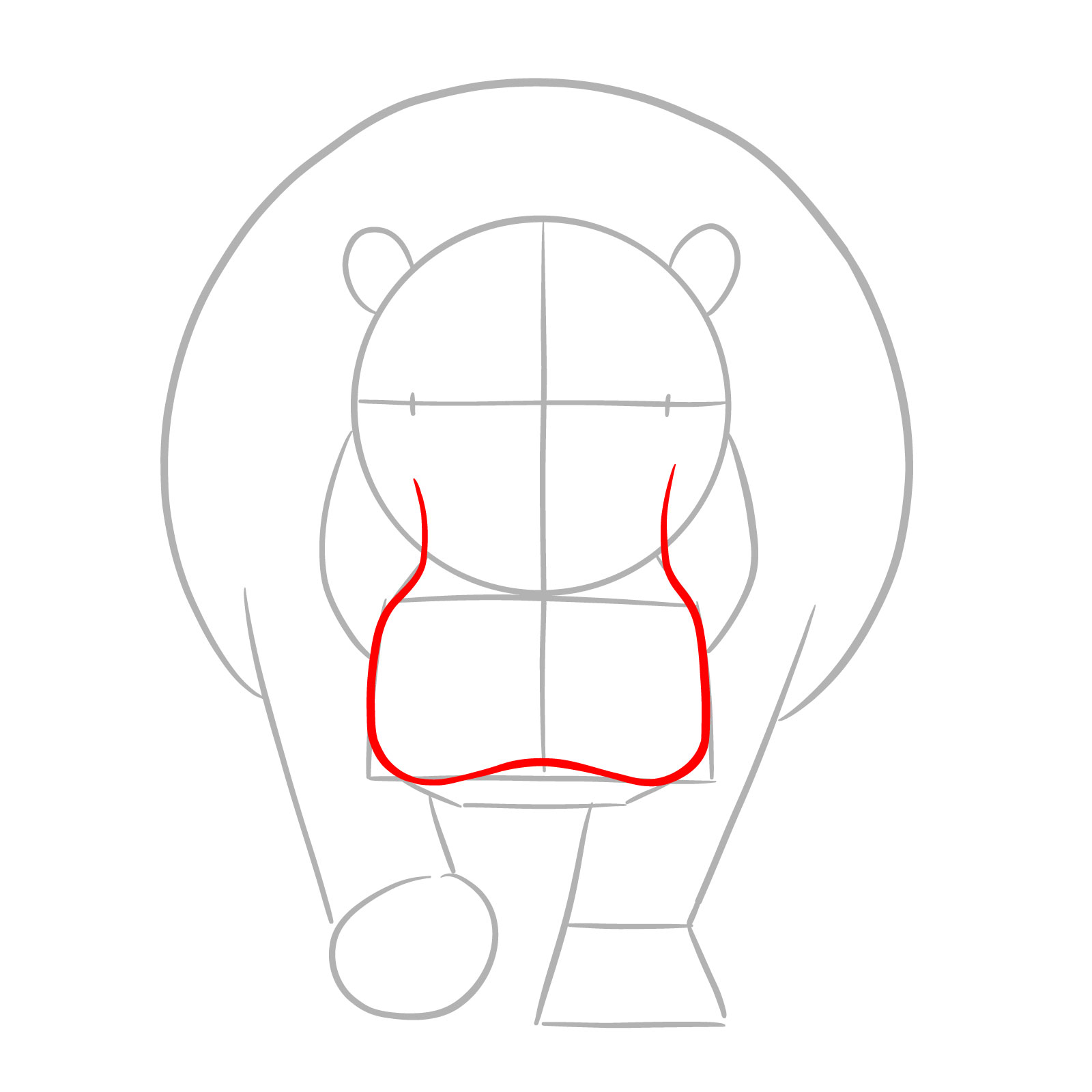 How to Draw a Hippo Full Body Front View - step 04