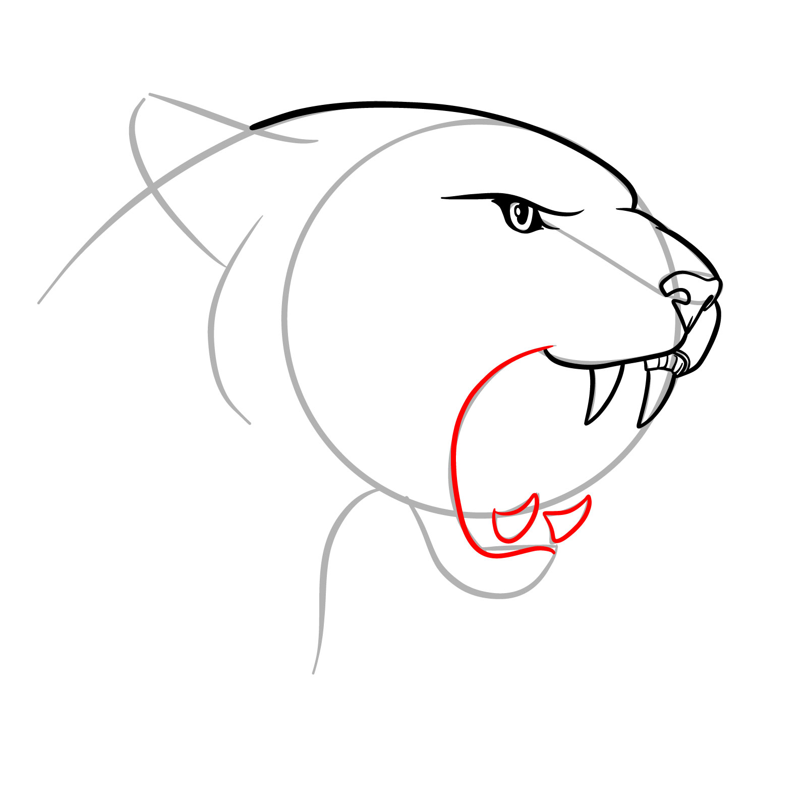 How to Draw a Roaring Cougar - step 10