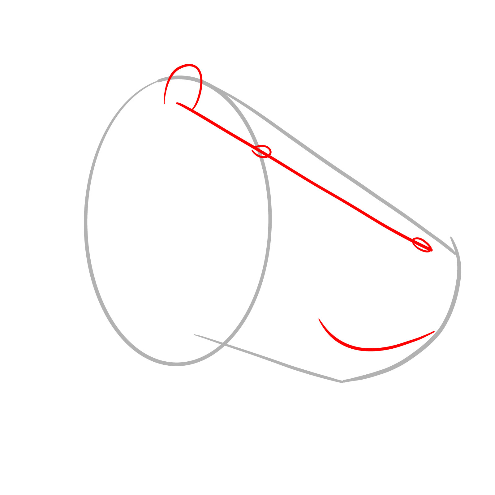 How to Draw a Hippo's Head in Profile - step 02