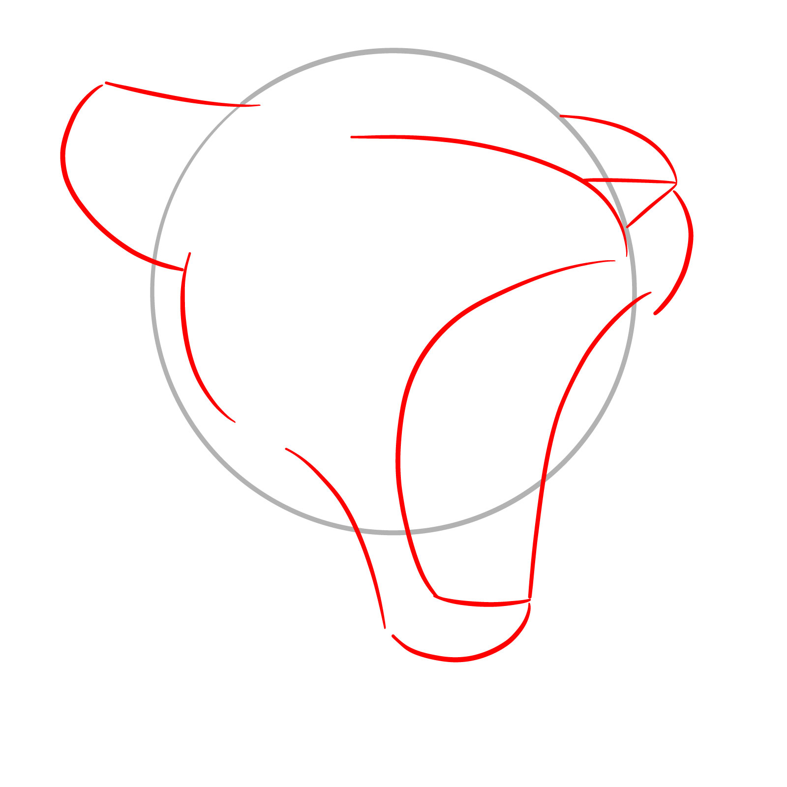 How to Draw a Lioness Yawning - step 02