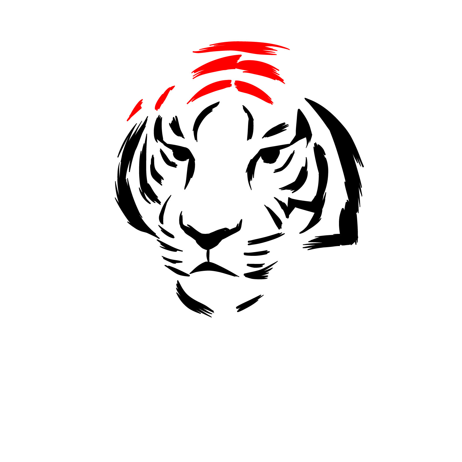 How to Draw a Stylized Tiger Face - step 09