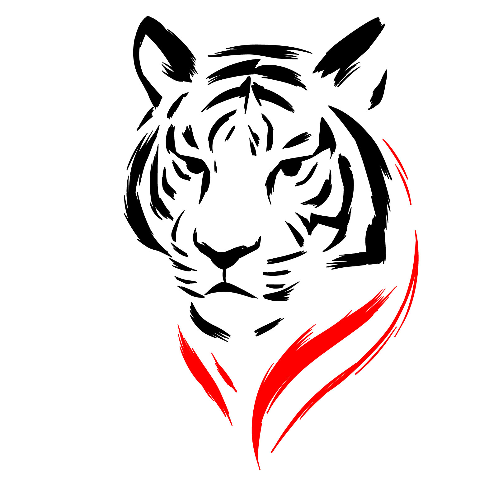 How to Draw a Stylized Tiger Face - step 12