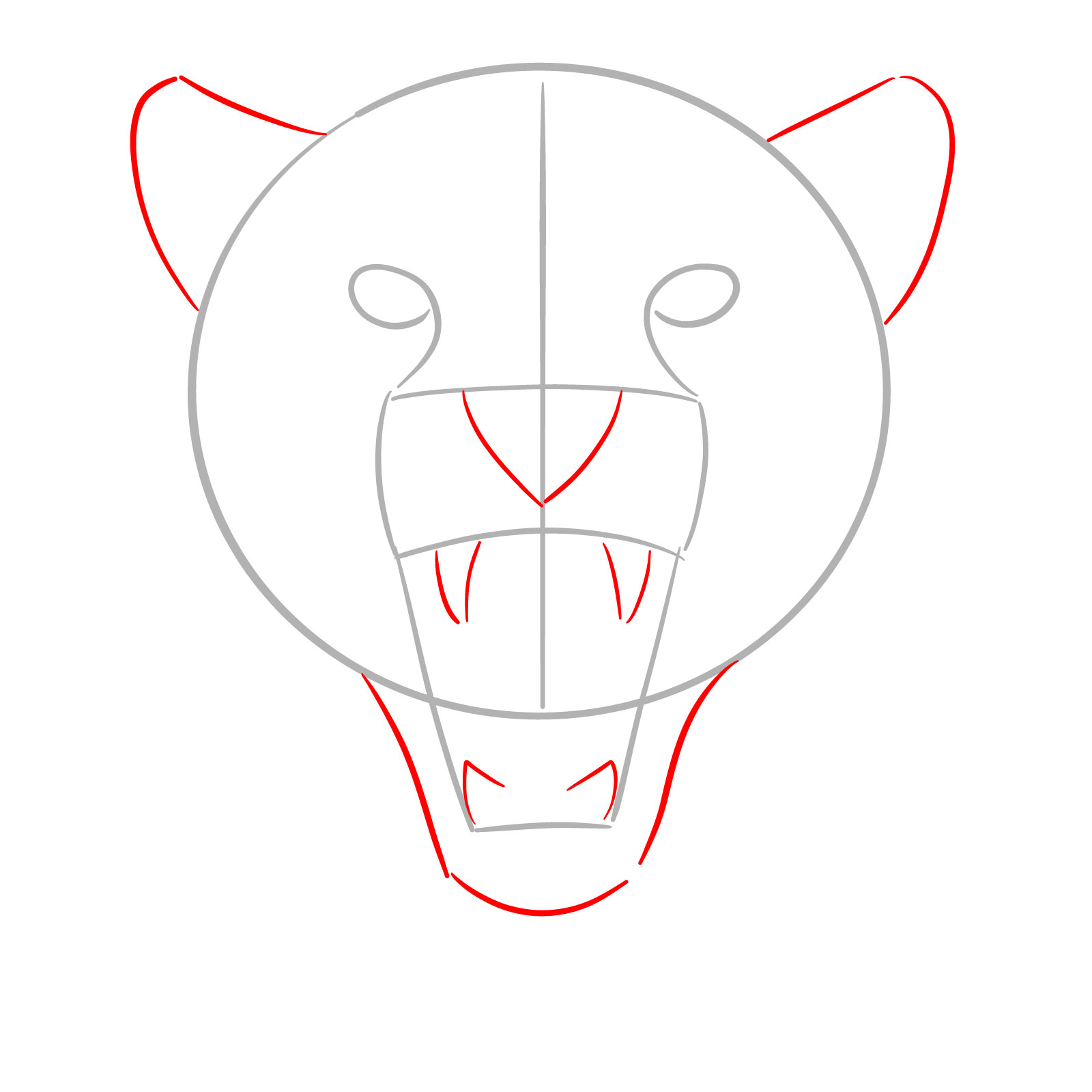 How to Draw a Roaring Cheetah - step 03