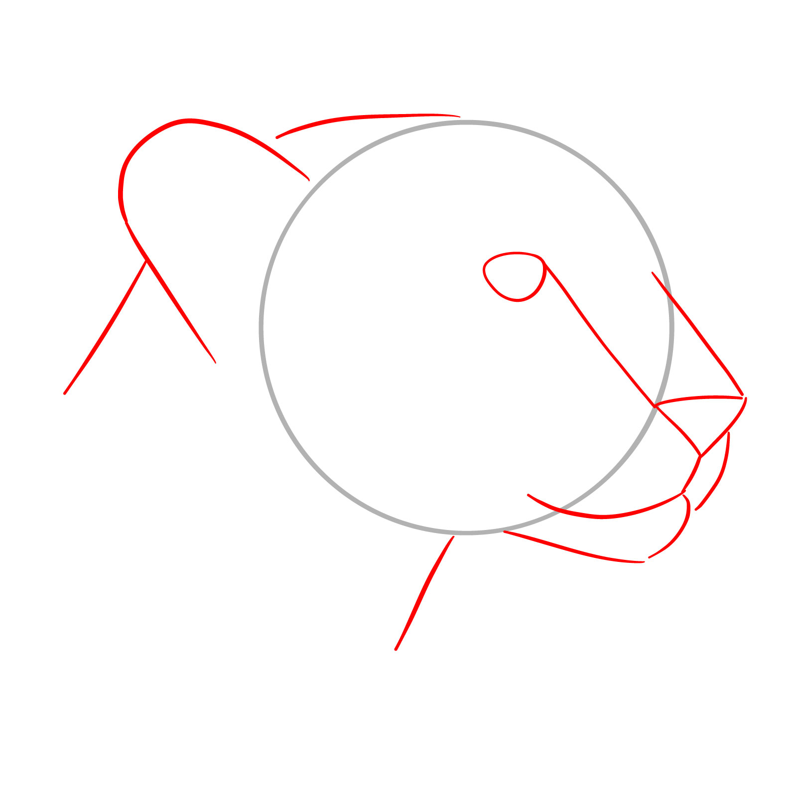 How to Draw a Cheetah Head Side View - step 02