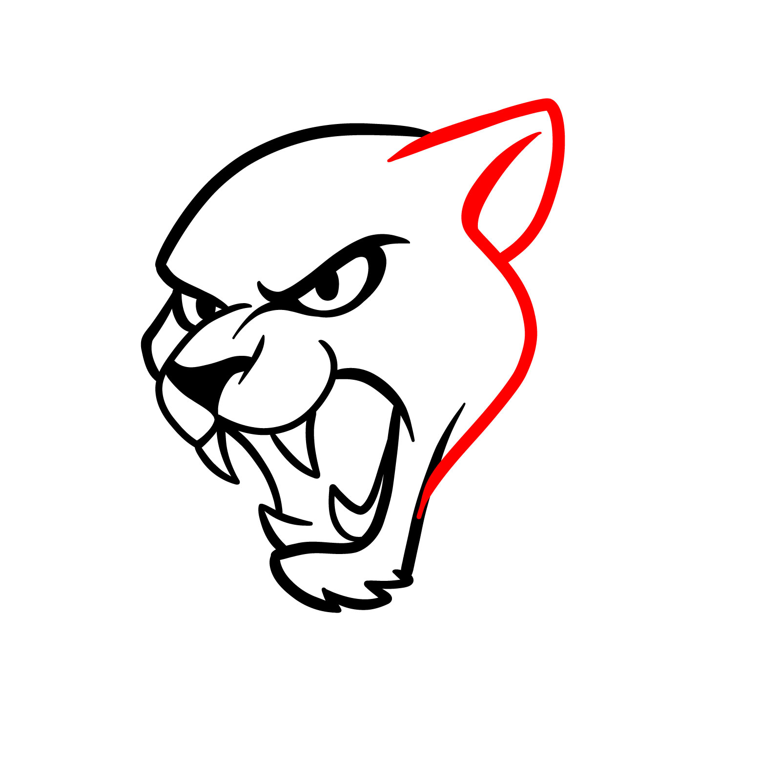 How to Draw a Cheetah Graffiti Head - step 08