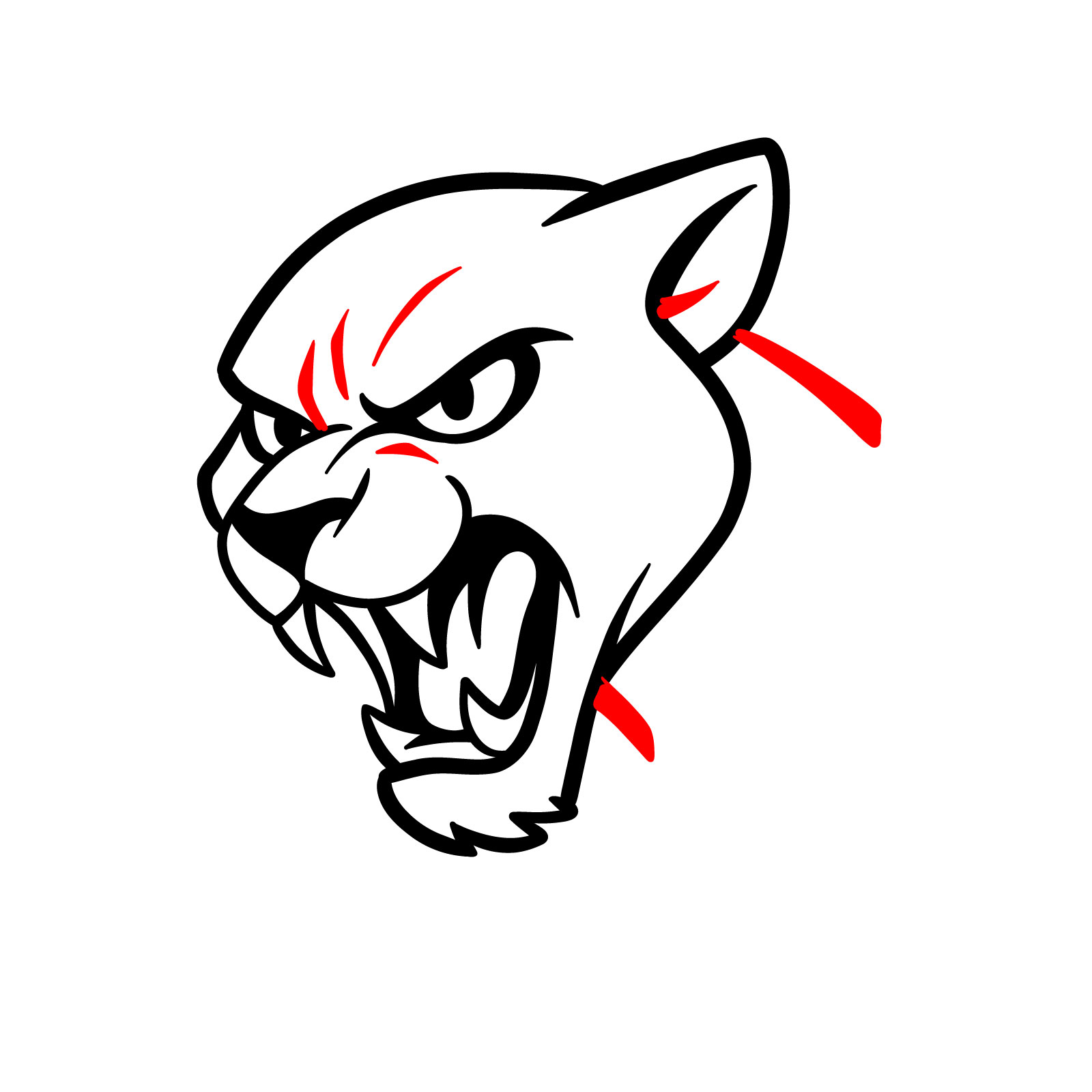 How to Draw a Cheetah Graffiti Head - step 10