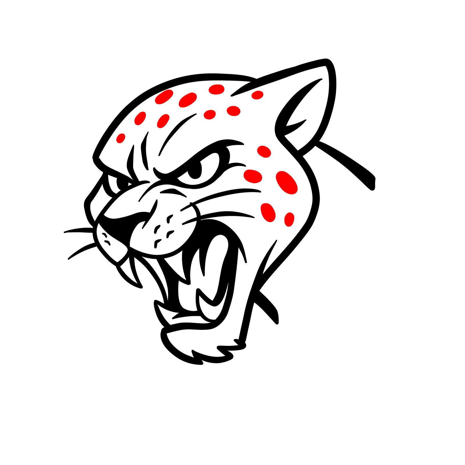 How to Draw a Cheetah Graffiti Head - step 12