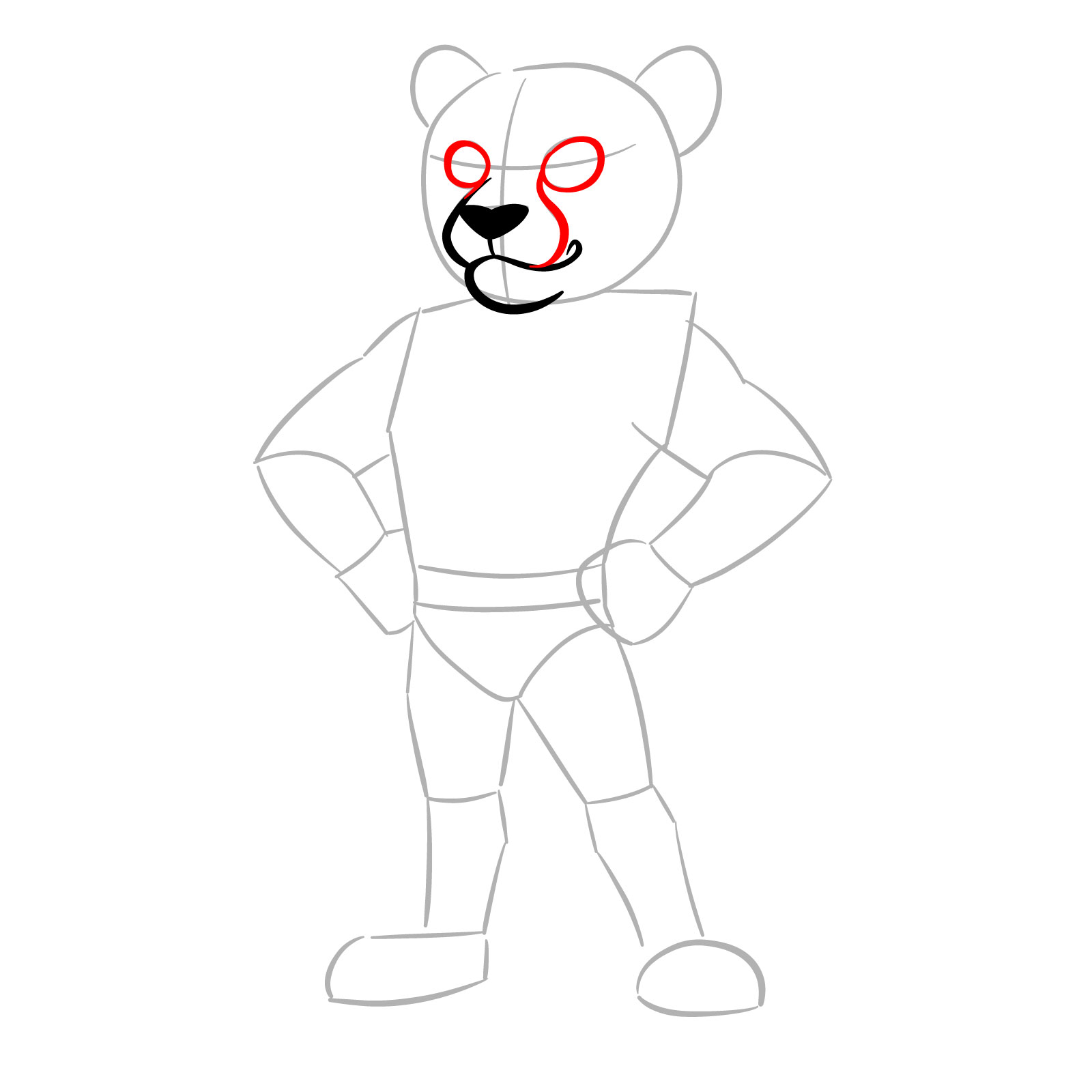 How to Draw a Cheetah Superhero - step 06