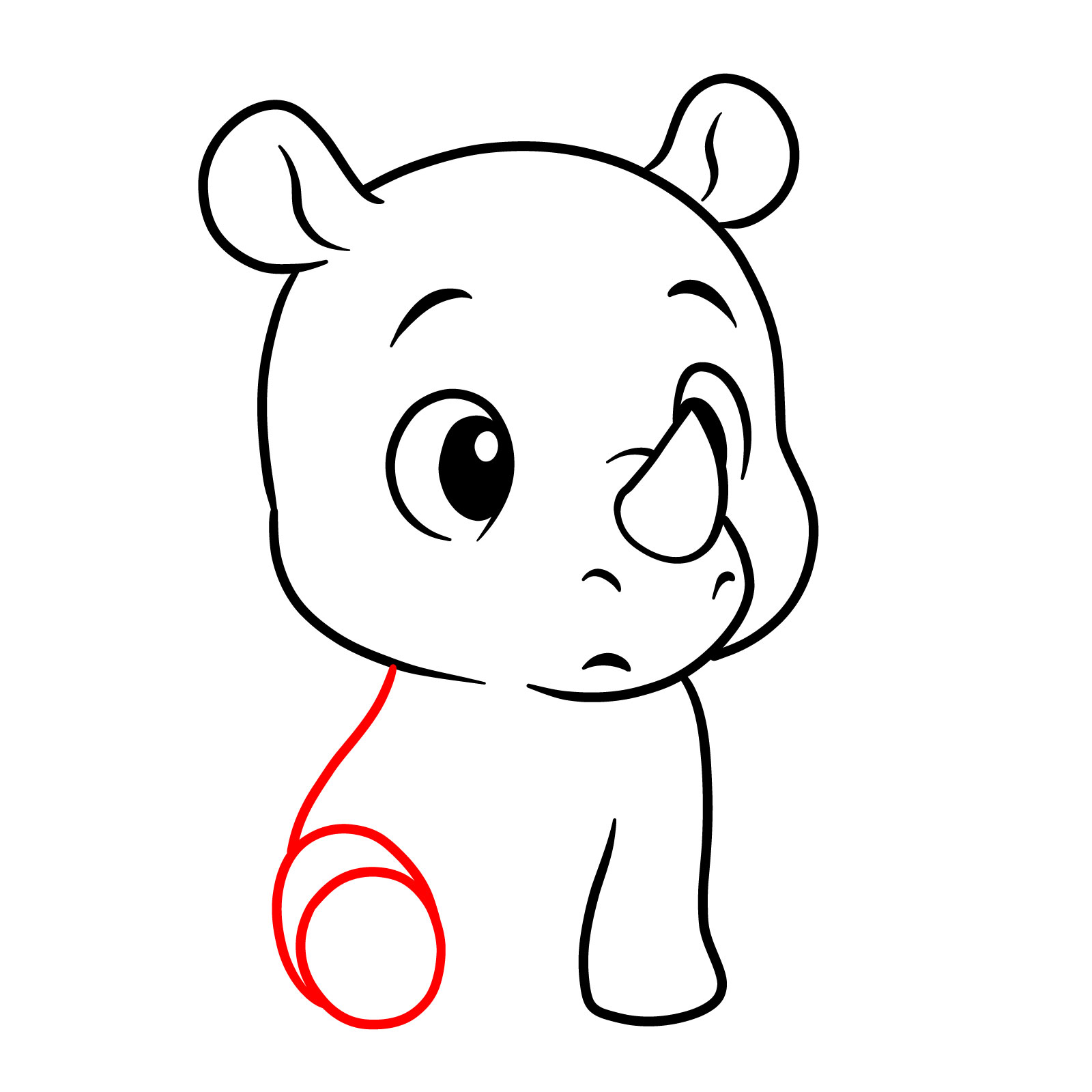 How to Draw a Cute Chibi Rhino - step 08