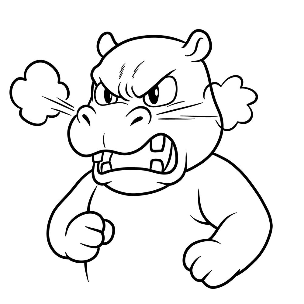 How to Draw an Angry Rhino with Steam from the Nostrils