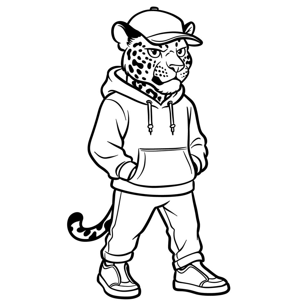 How to Draw an Anthropomorphic Jaguar in Street Wear