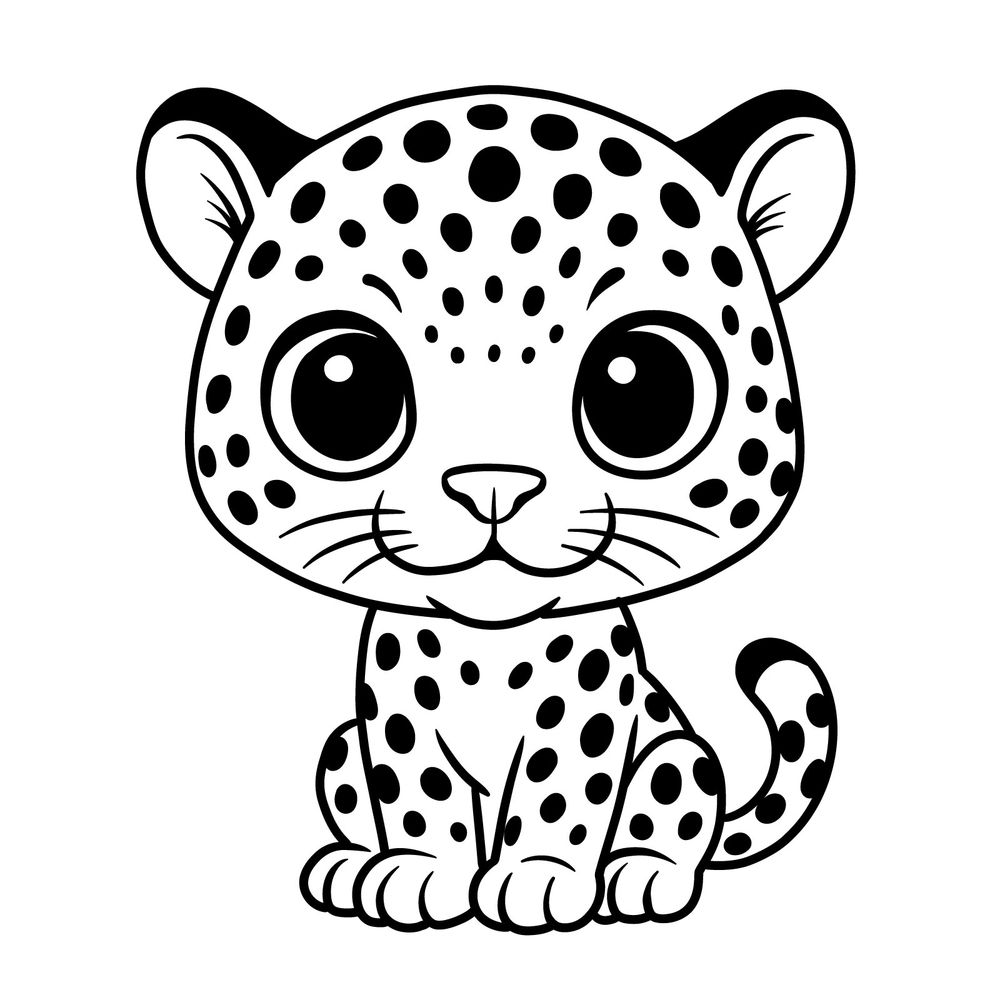 Learn How to Draw a Chibi Jaguar with Big Eyes and Spots
