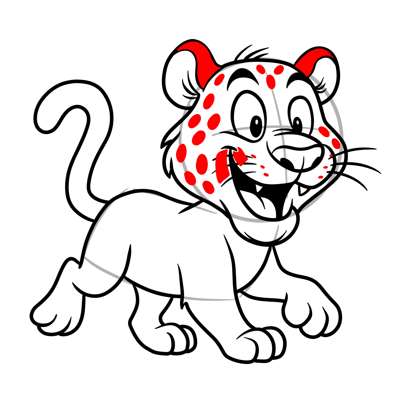 How to Draw a Cartoon Jaguar - step 18