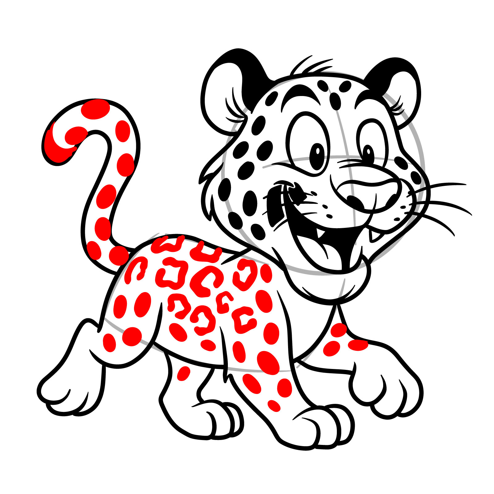 How to Draw a Cartoon Jaguar - step 19