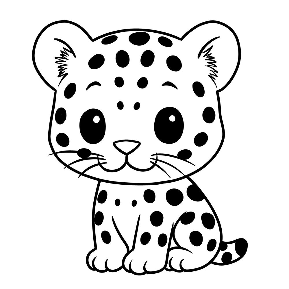 How to Draw a Baby Leopard – Cute Cartoon Animal Drawing