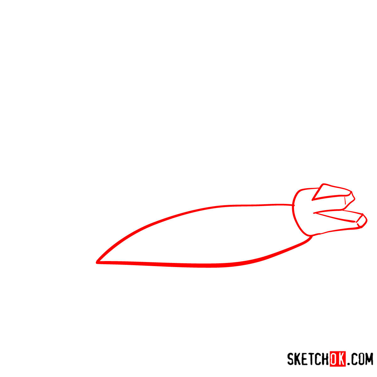 How to draw a Dimetrodon | Extinct Animals - step 01