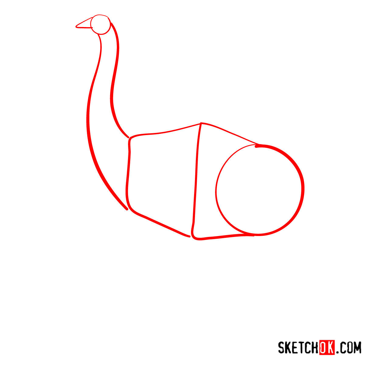 How to draw a Moa | Extinct Animals - step 01
