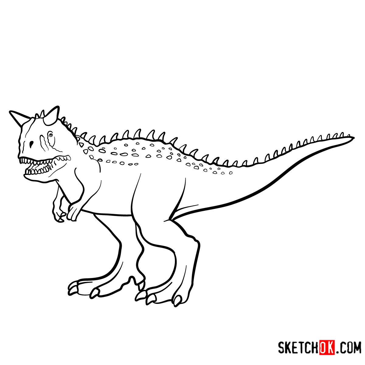 How to draw a Carnotaurus