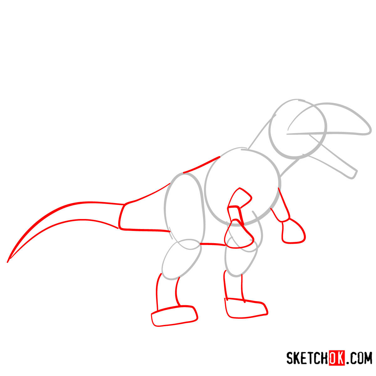 How to draw a Carcharodontosaurus | Extinct Animals - step 02