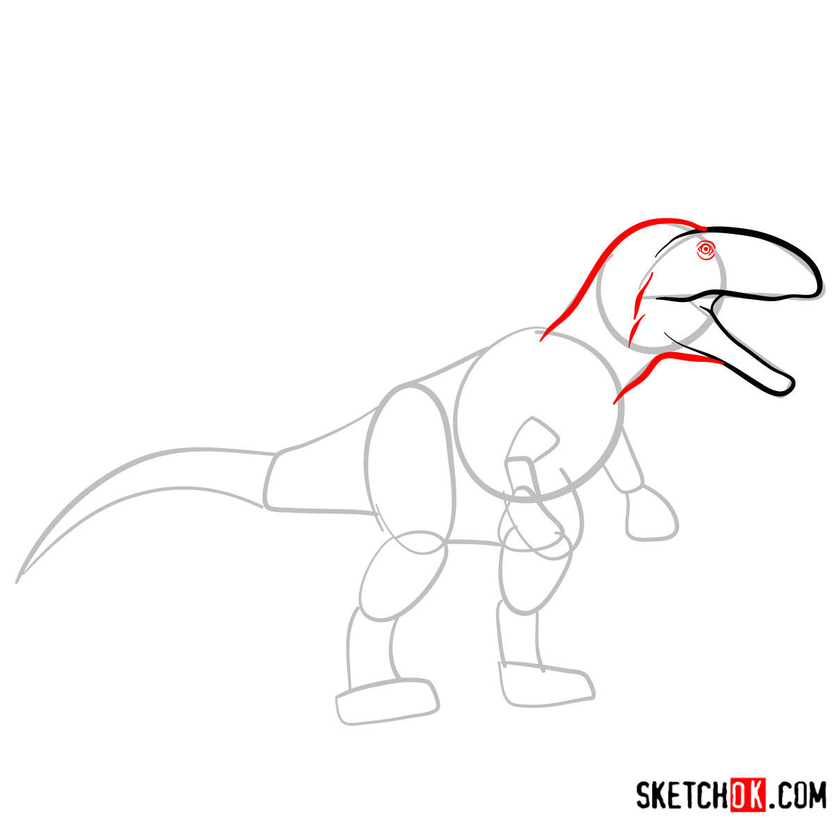 How to draw a Carcharodontosaurus | Extinct Animals - step 04