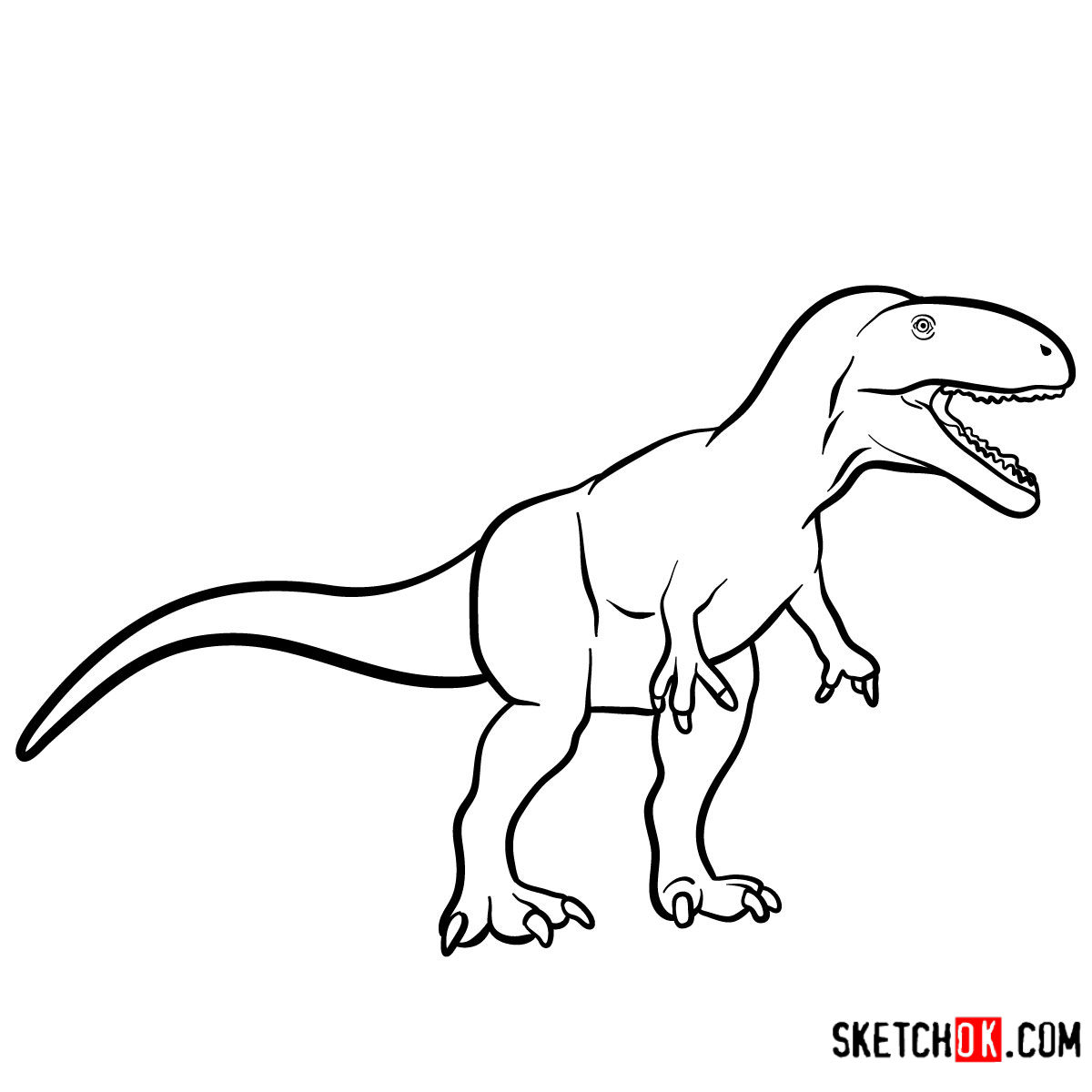 How to draw a Carcharodontosaurus