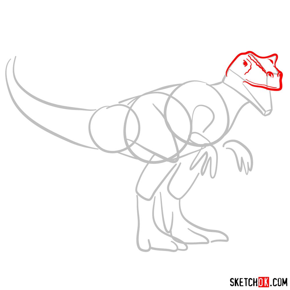 How to draw an allosaurus - step 03