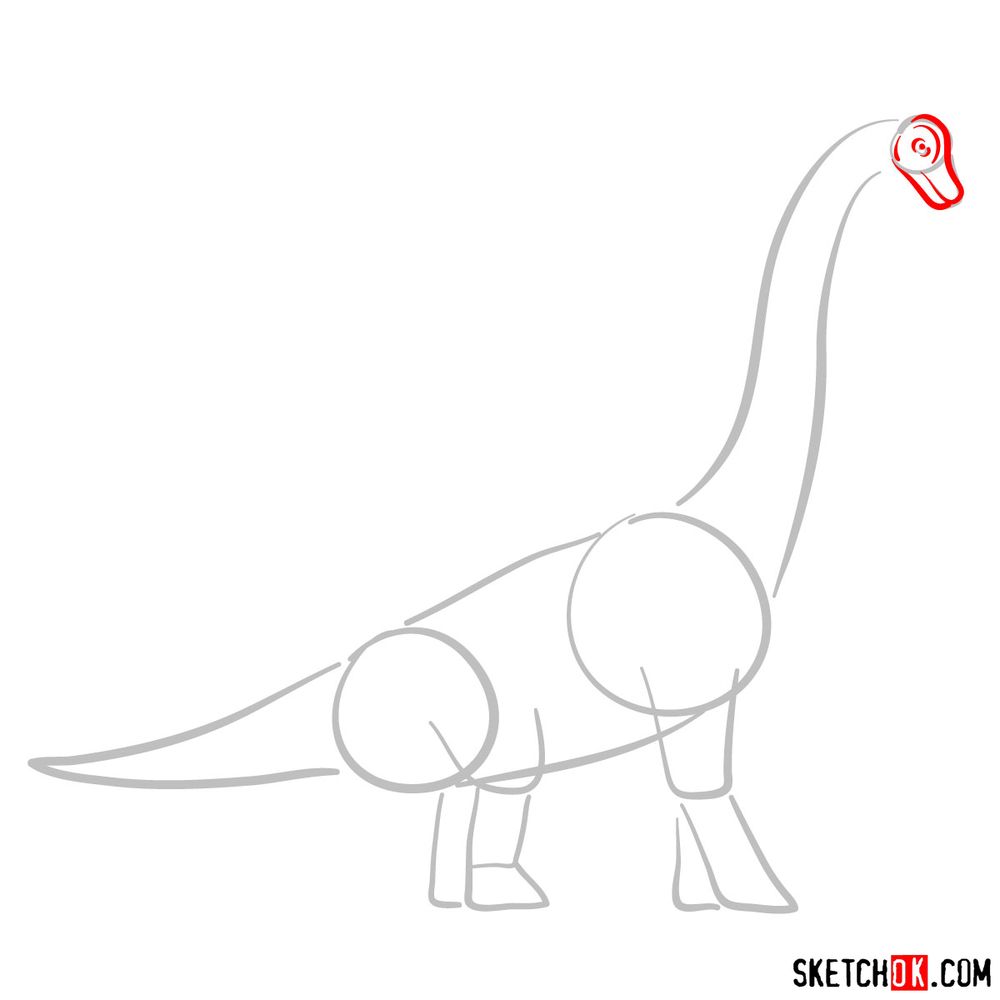 How to draw a brachiosaurus - step 03