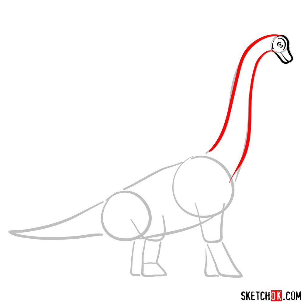 How to draw a brachiosaurus - step 04