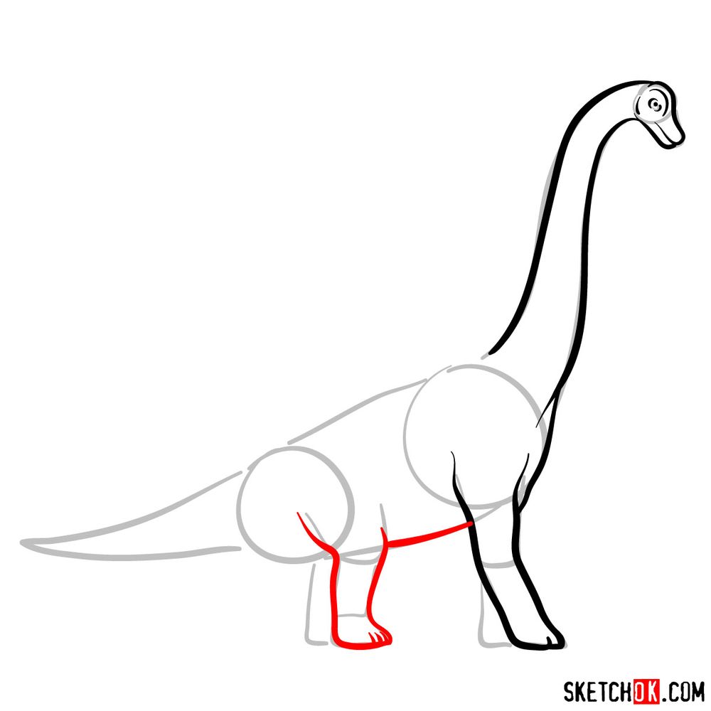 How to draw a brachiosaurus - step 06