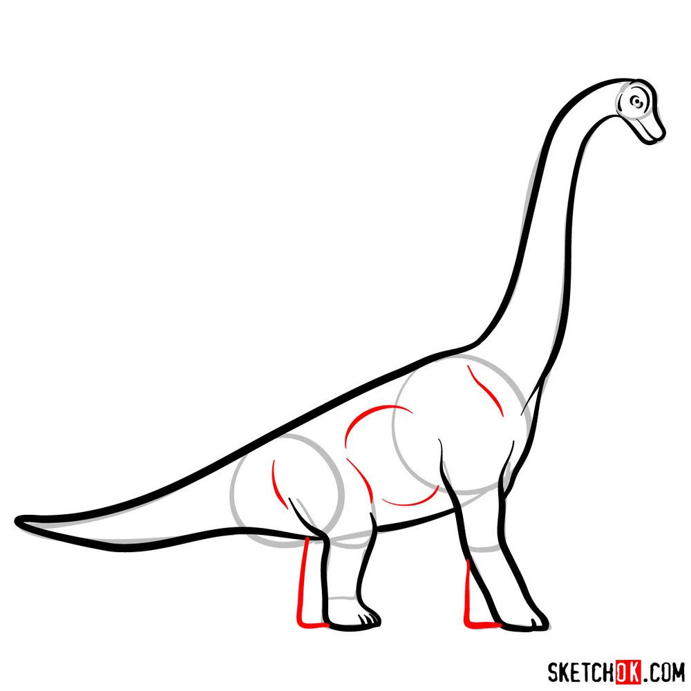 How to draw a brachiosaurus - step 08