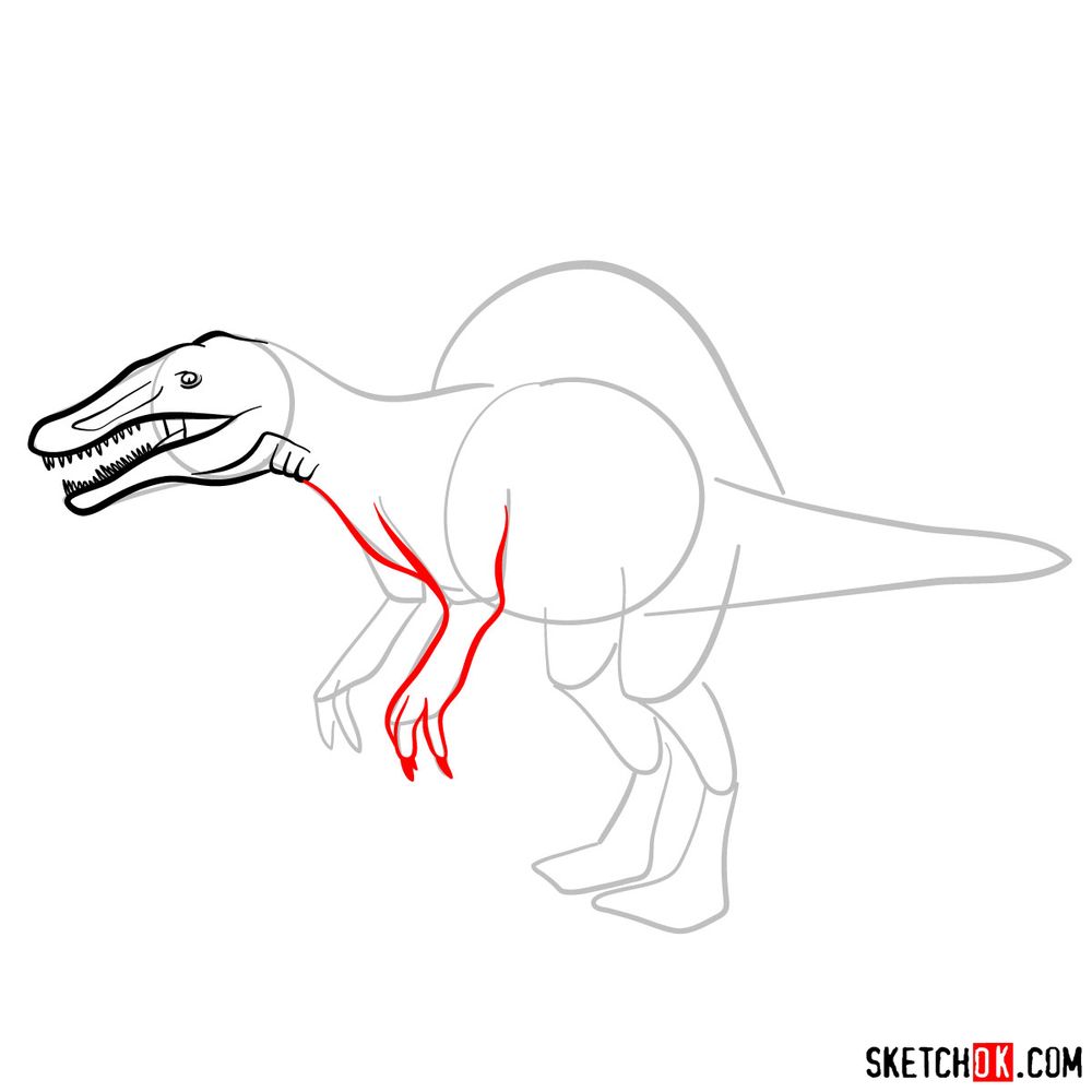 How to draw a spinosaurus - step 05
