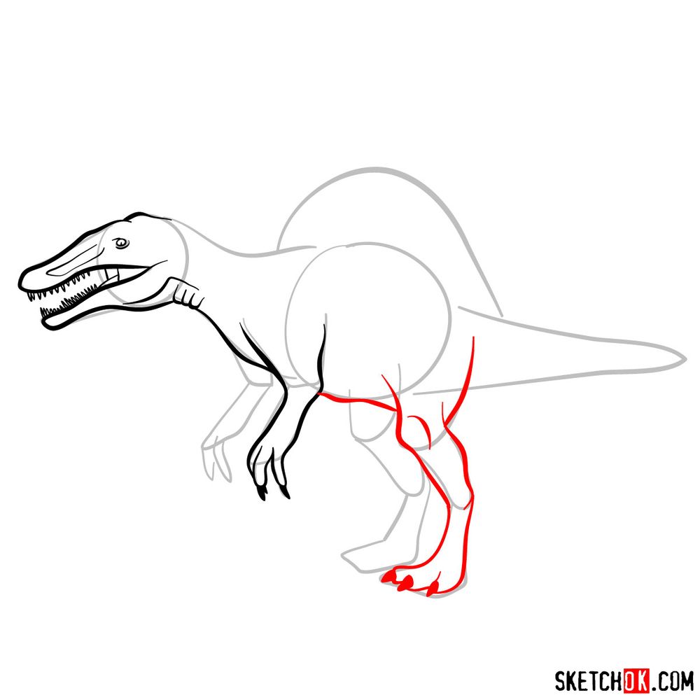 How to draw a spinosaurus - step 06