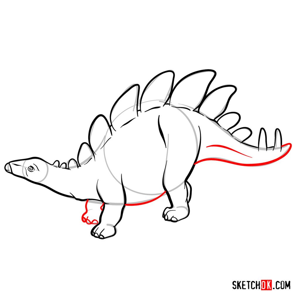 How to draw a stegosaurus - step 08