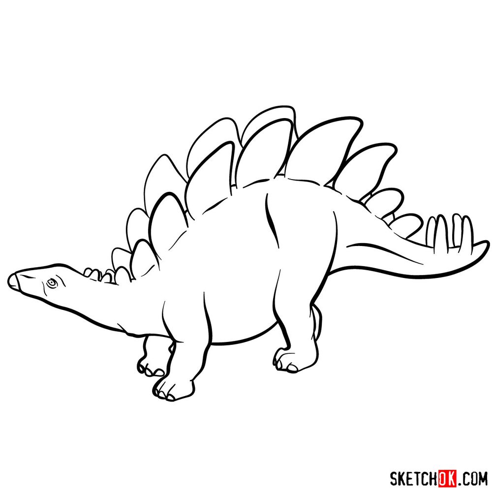 How to draw a stegosaurus