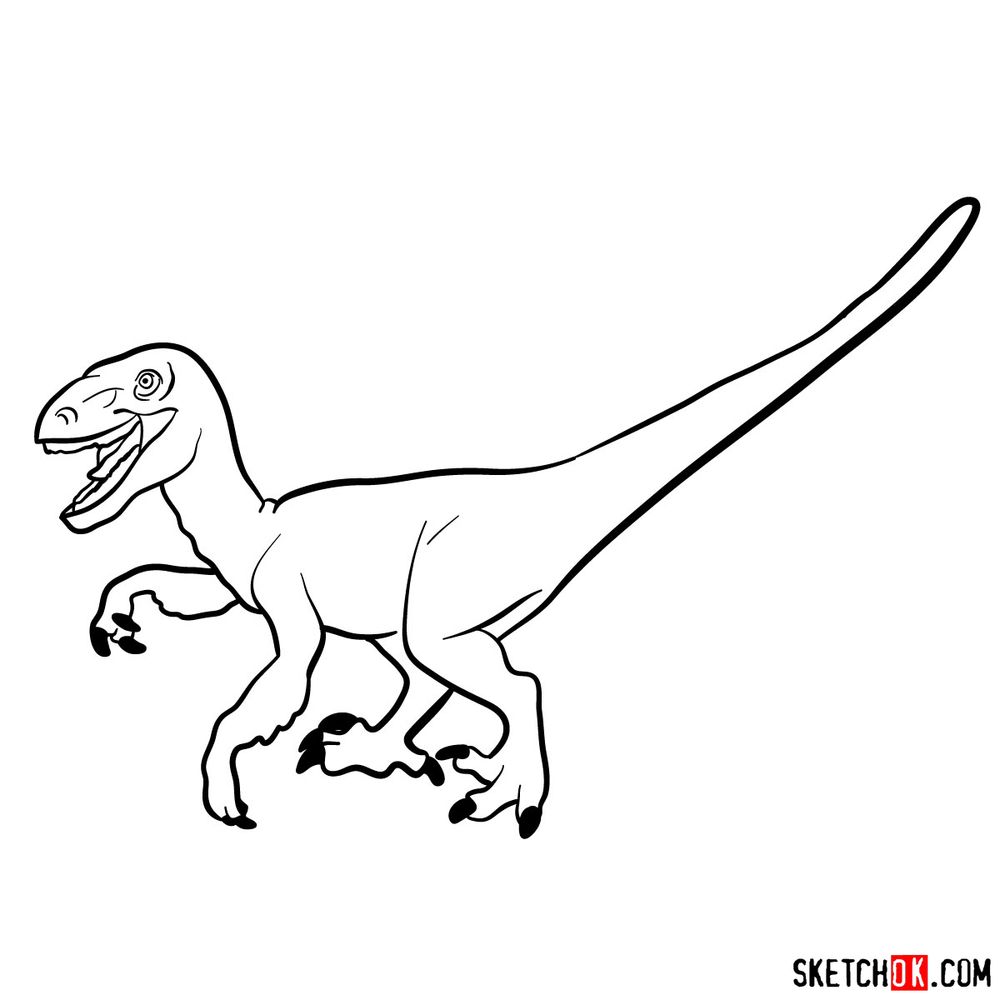 How to draw a velociraptor