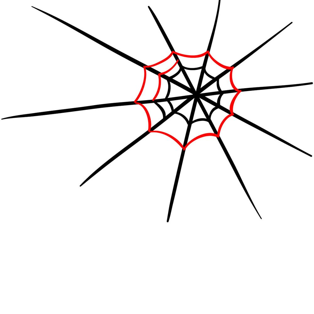 How to draw a Spider on a Web - step 05