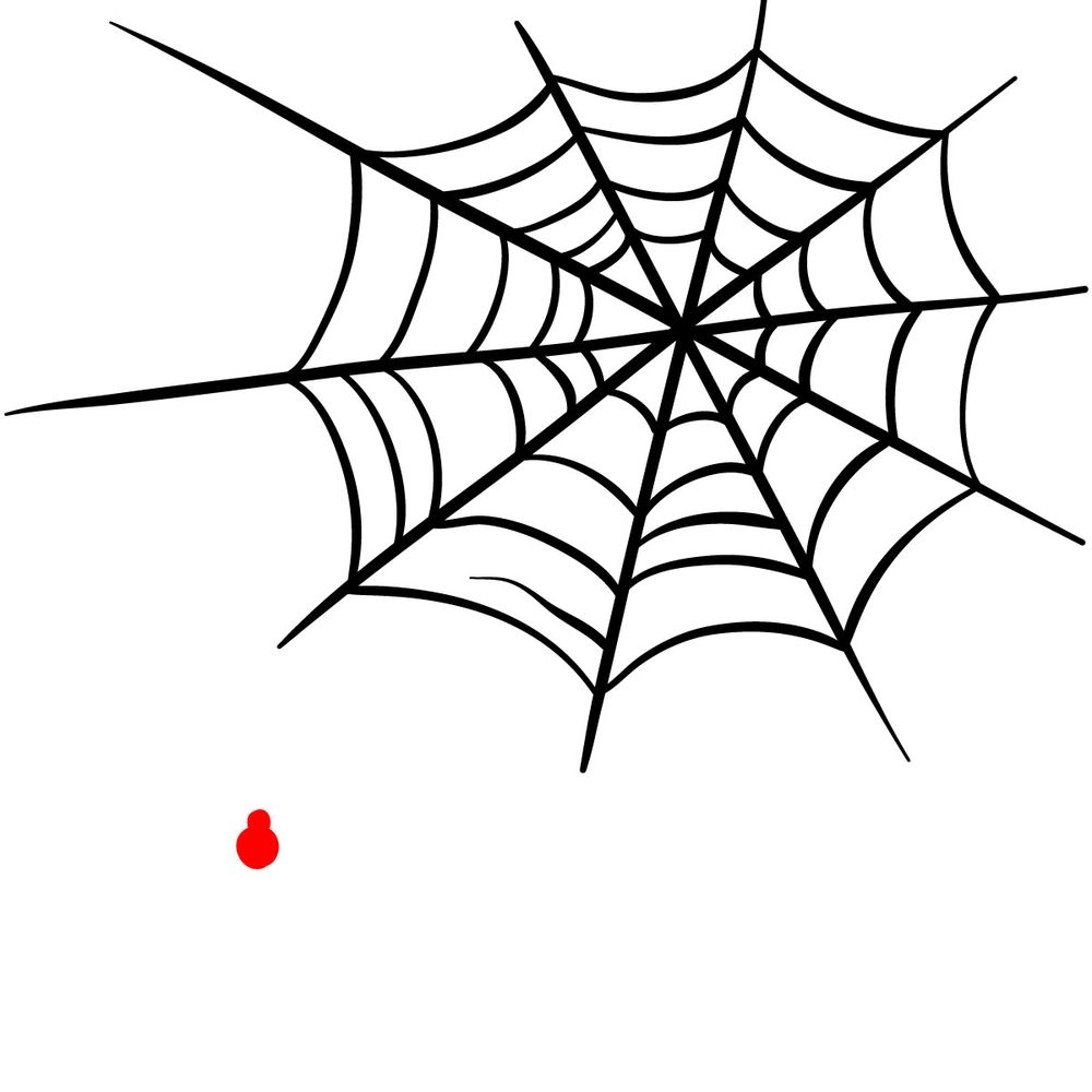 How to draw a Spider on a Web - step 08