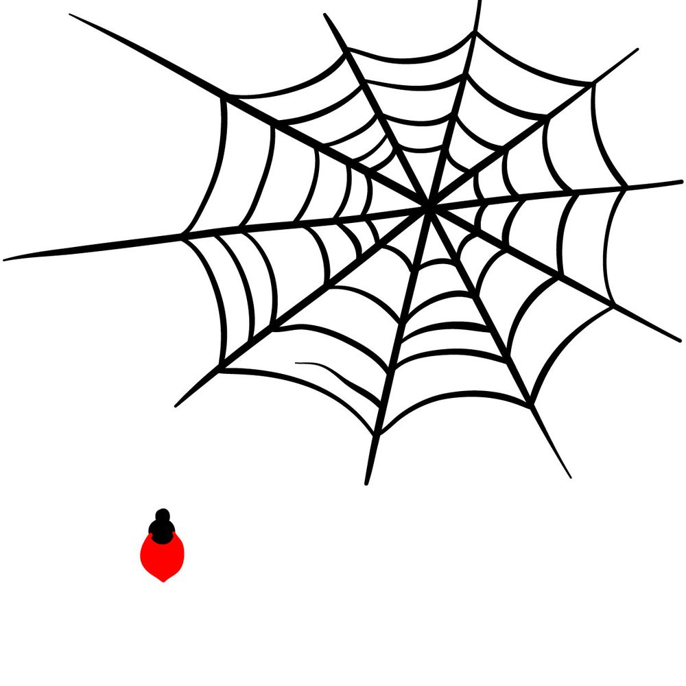 How to draw a Spider on a Web - step 09
