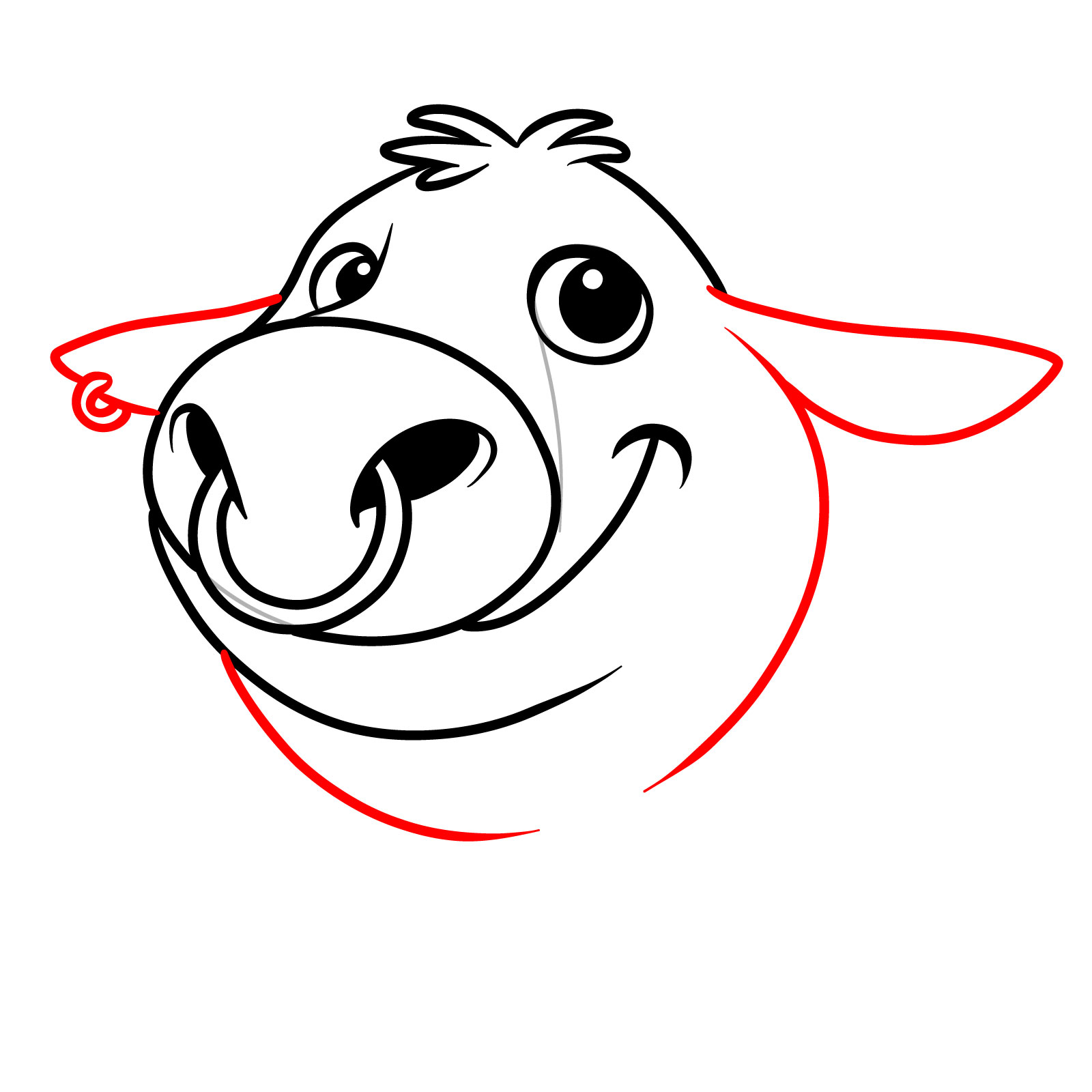How to Draw a Cartoon Bull Character - step 08