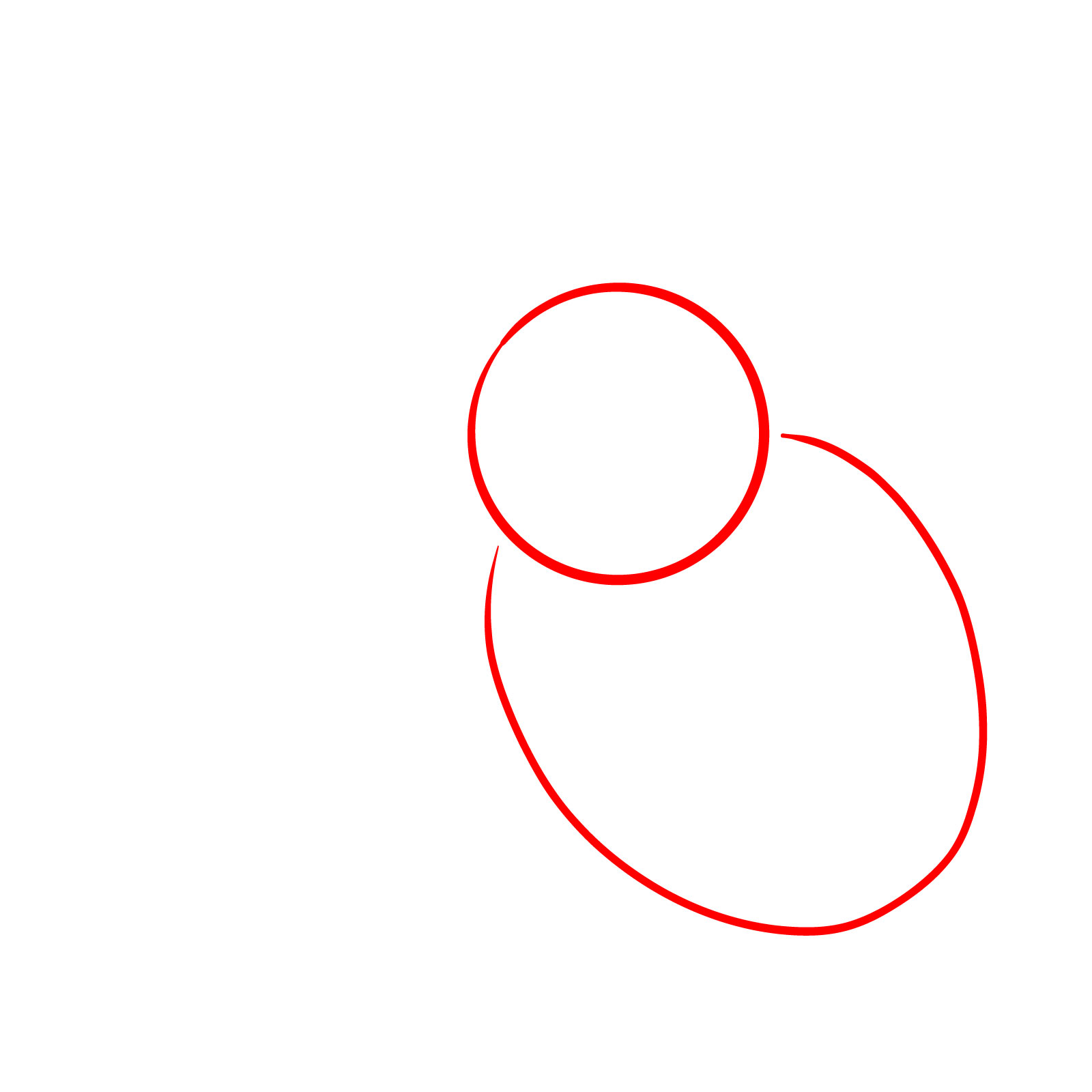 How to Draw Two Rabbits Cuddling - step 01