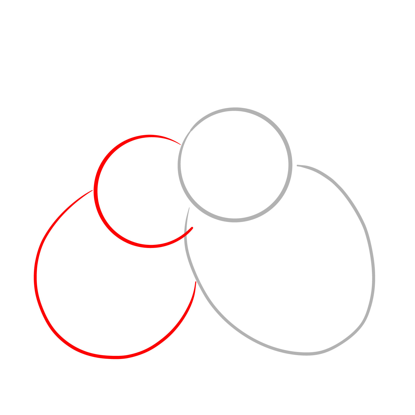 How to Draw Two Rabbits Cuddling - step 02