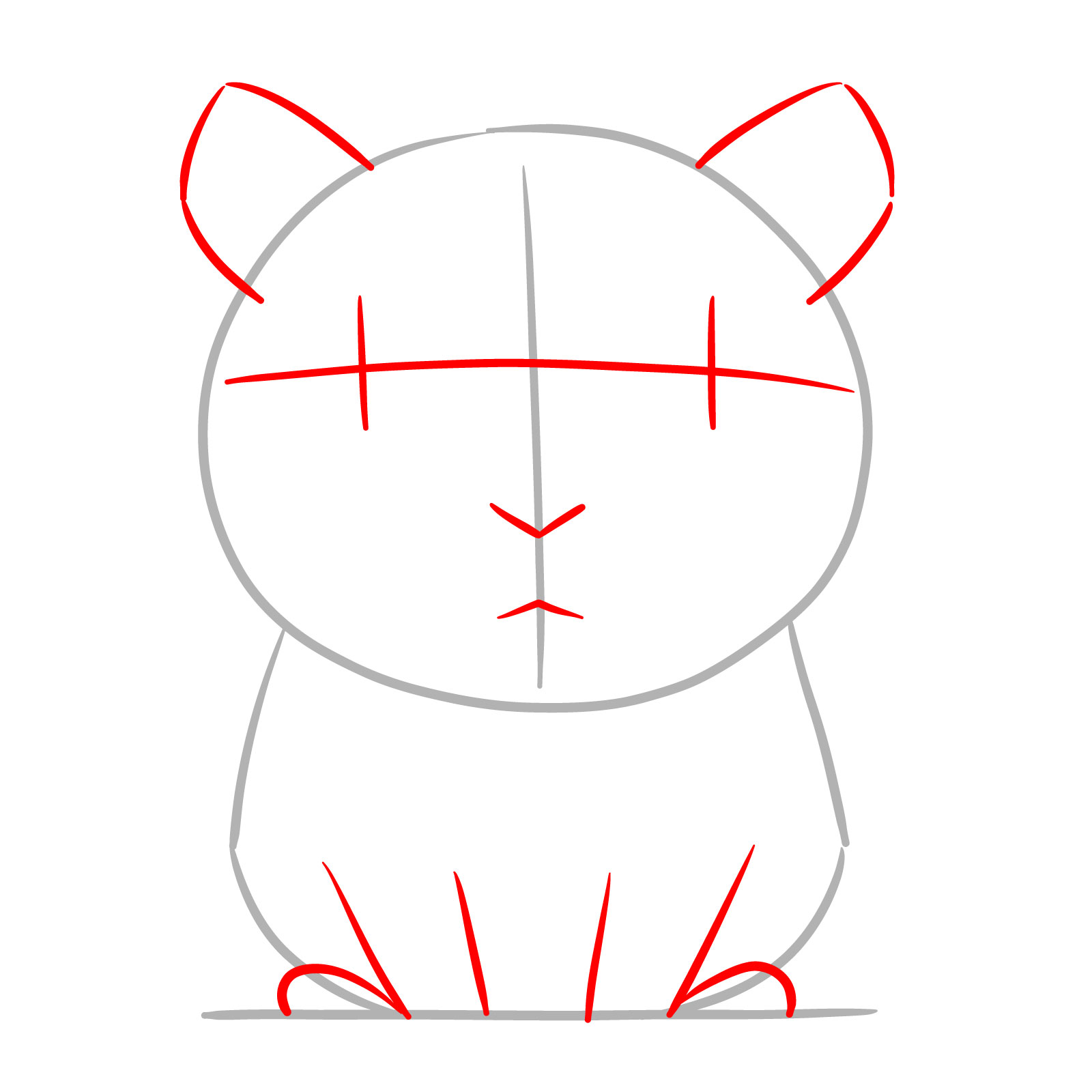 How to Draw a Guinea Pig Cartoon-Style - step 02