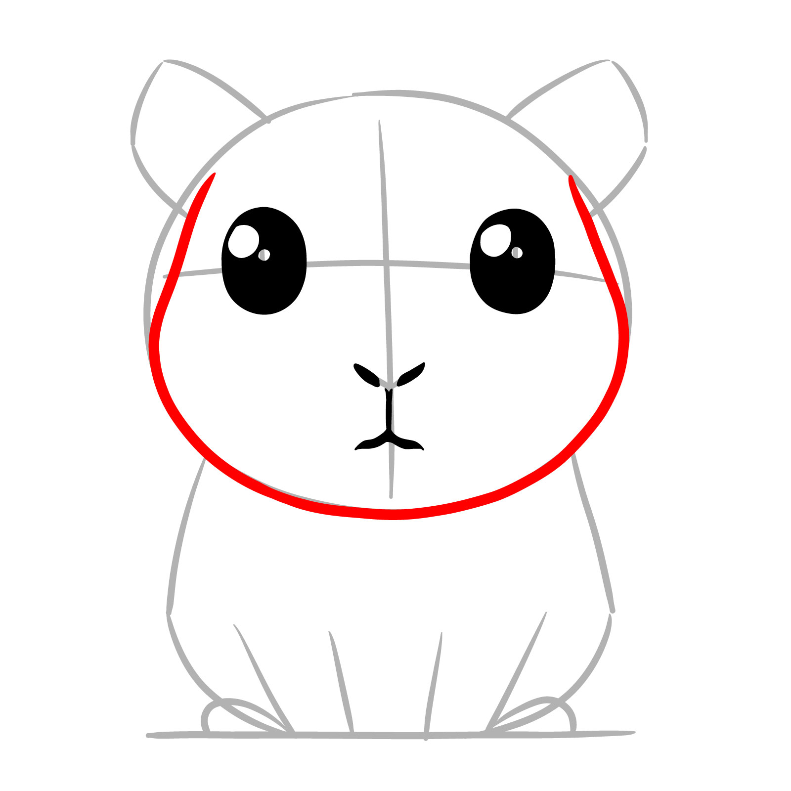 How to Draw a Guinea Pig Cartoon-Style - step 05