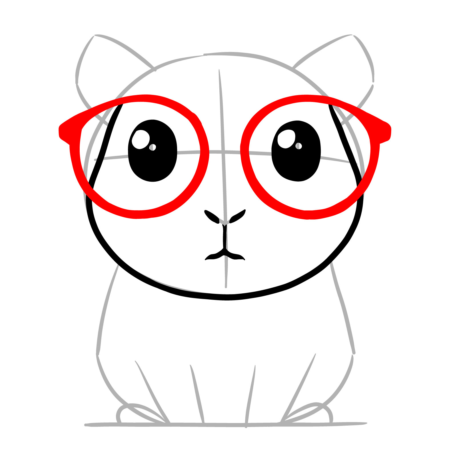 How to Draw a Guinea Pig Cartoon-Style - step 06