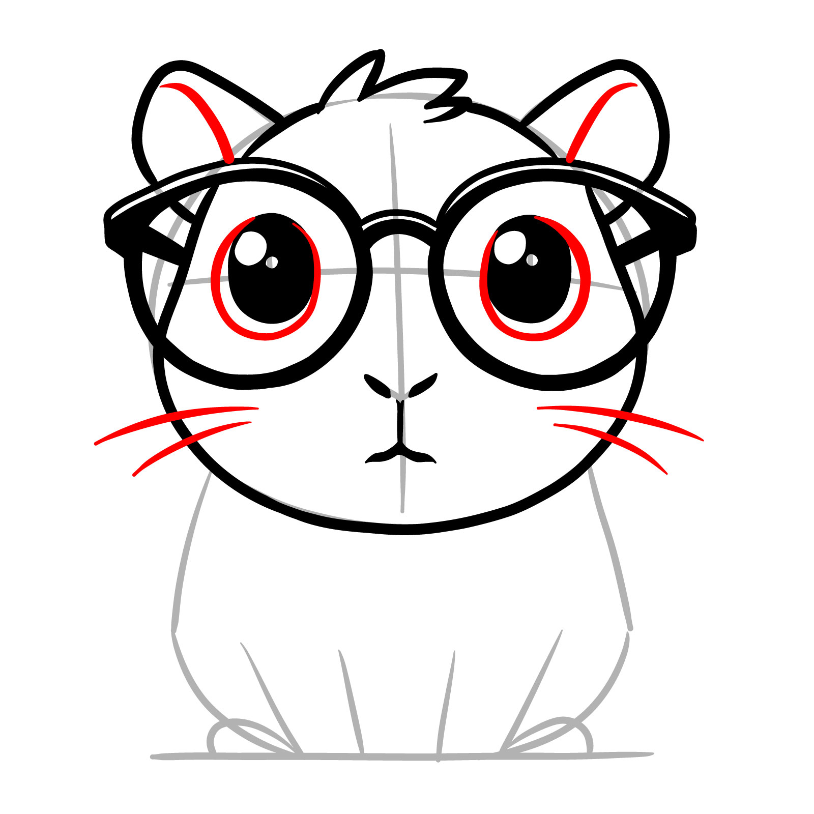 How to Draw a Guinea Pig Cartoon-Style - step 10
