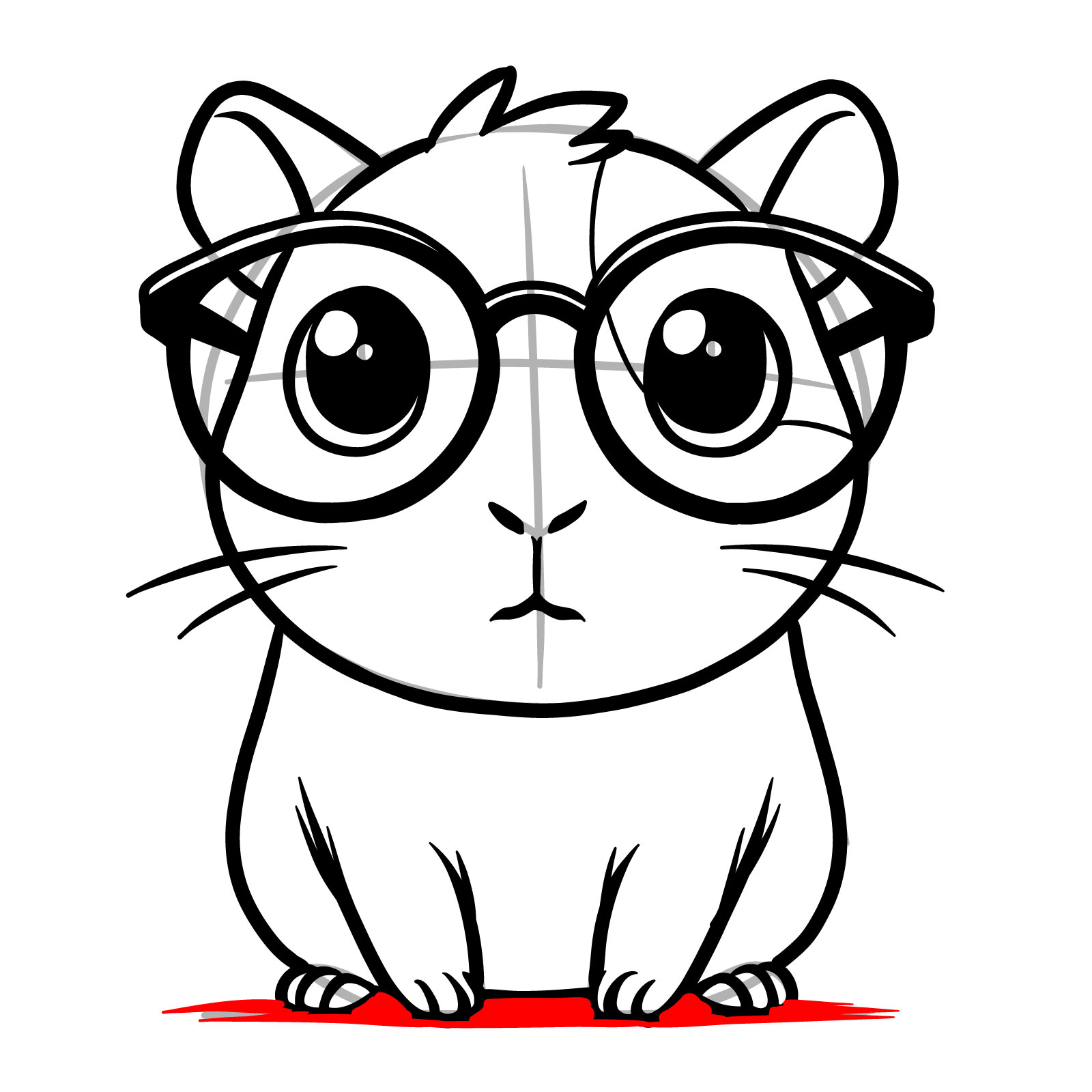 How to Draw a Guinea Pig Cartoon-Style - step 14