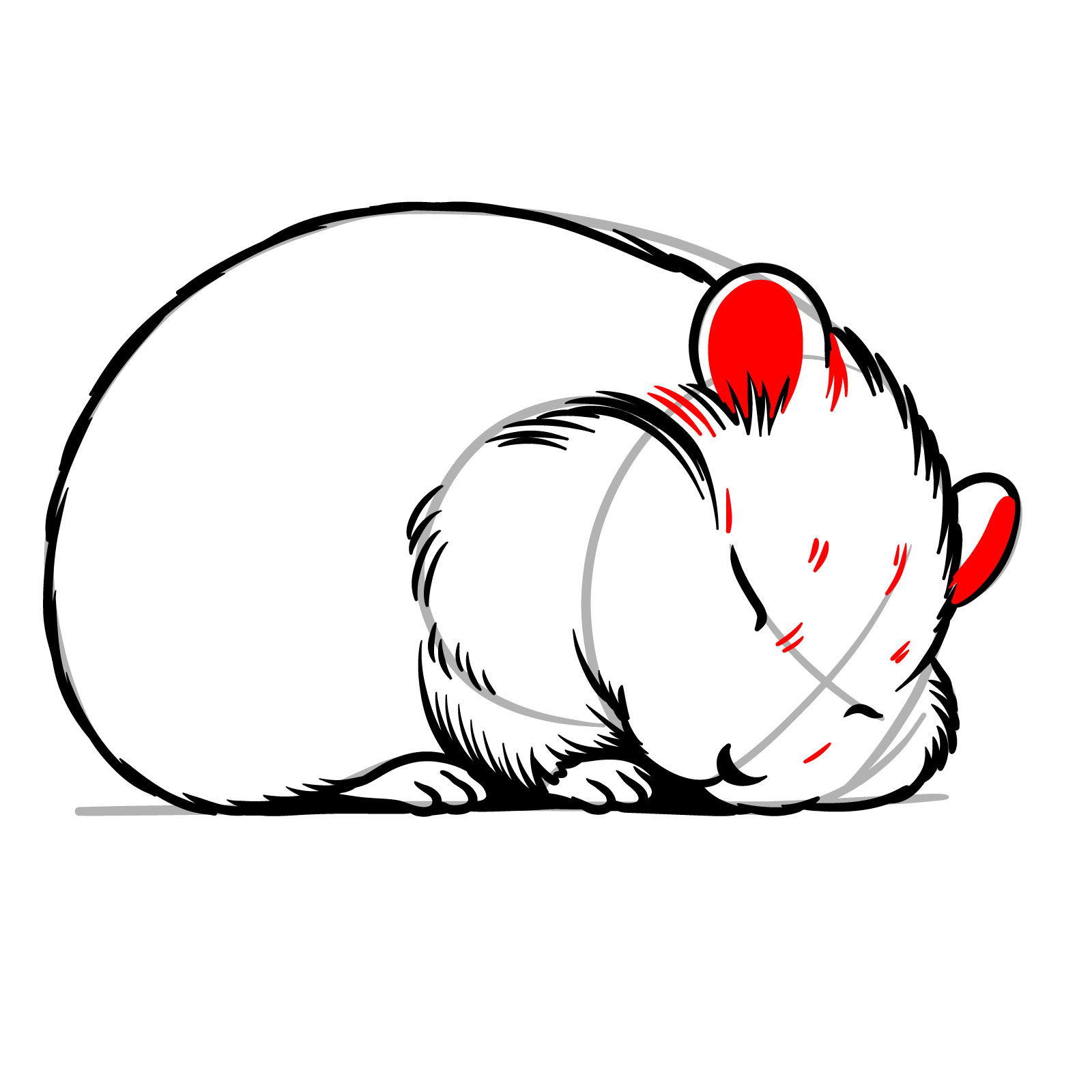 How to Draw a Sleeping Hamster - step 13