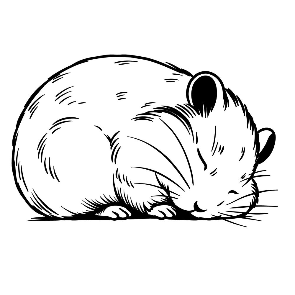 How to Draw a Sleeping Hamster: Peaceful Pose Tutorial