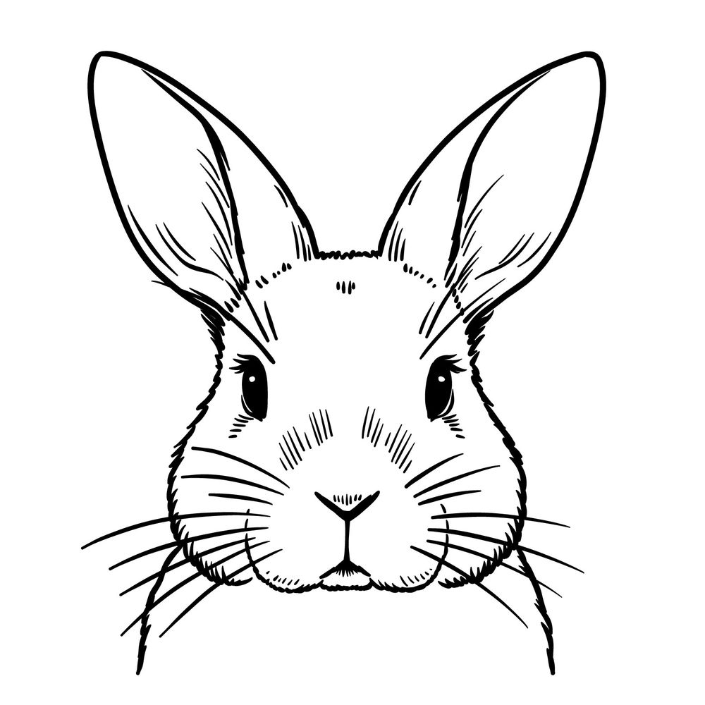 How to Draw a Bunny’s Head Front View: Easy Rabbit Drawing