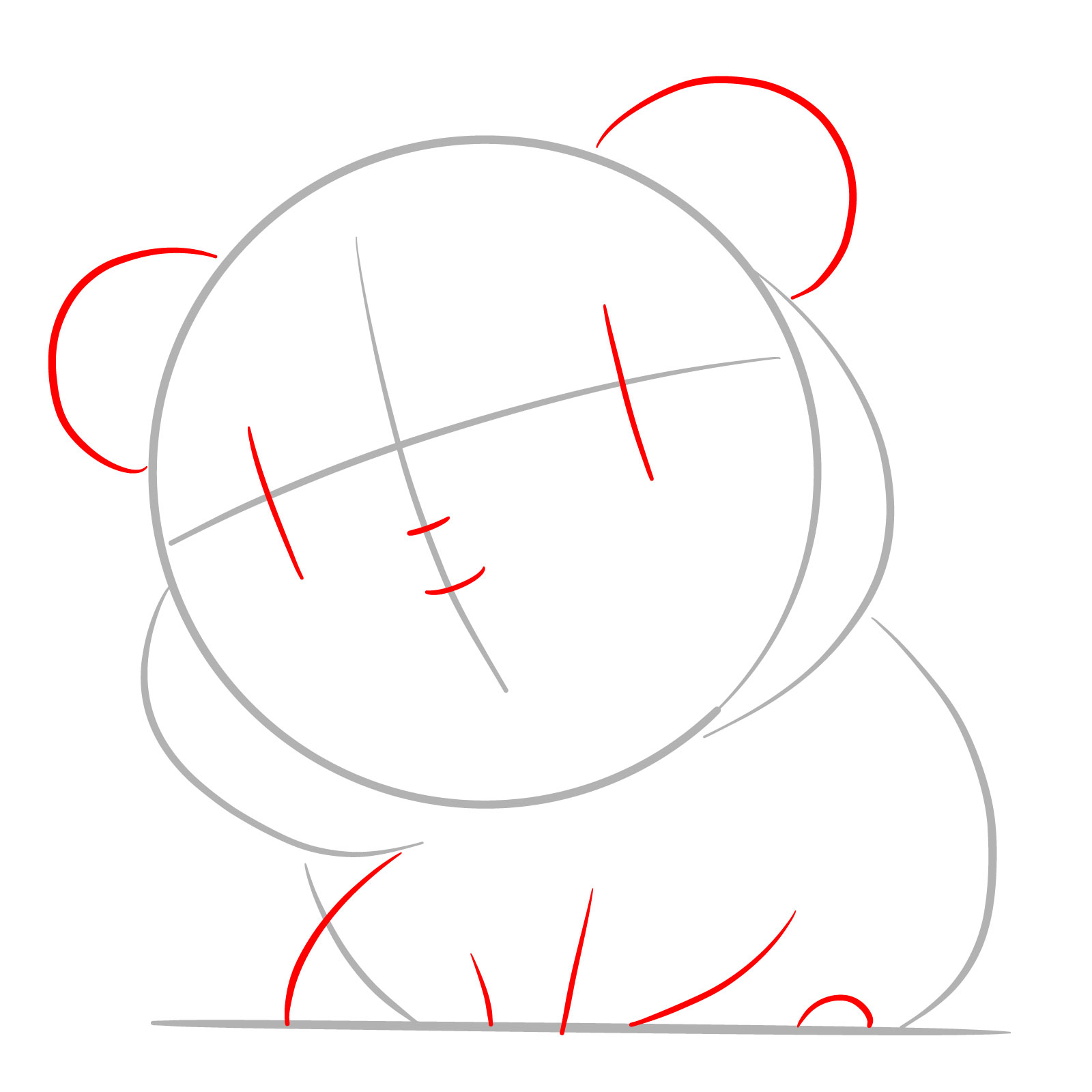 How to Draw a Cute Guinea Pig Chibi - step 02